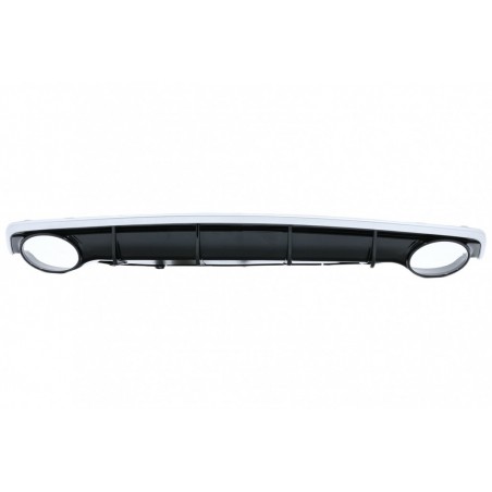 Rear Bumper Valance Diffuser with Exhaust Tips suitable for Audi A7 4G Facelift (2015-up) RS7 Design only for S7 S-Line