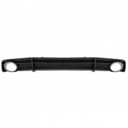 Rear Bumper Valance Diffuser Black with Exhaust Tips suitable for Audi A7 4G Facelift (2015-2018) RS7 Design only S-Line