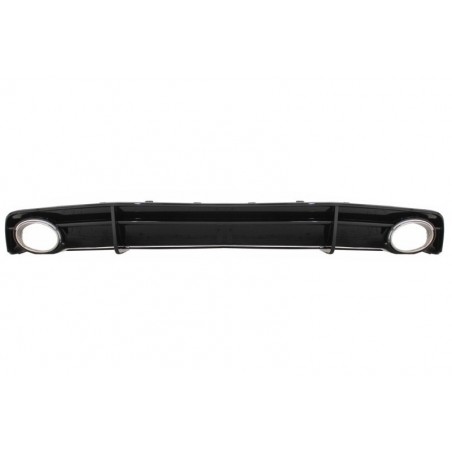Rear Bumper Valance Diffuser Black with Exhaust Tips suitable for Audi A7 4G Facelift (2015-2018) RS7 Design only S-Line