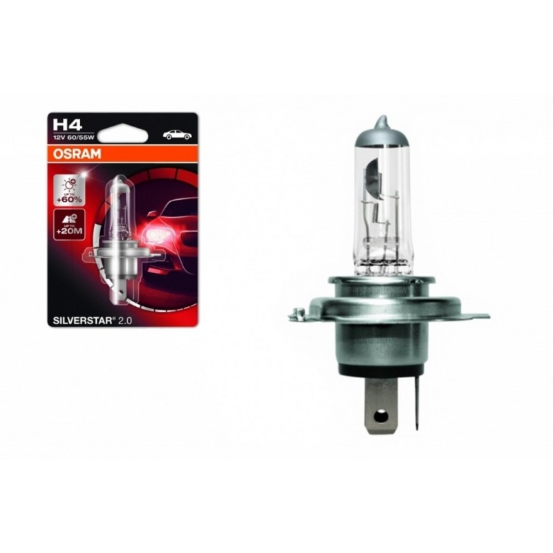 OSRAM SILVERSTAR halogeninis priekinis žibintas 64193SV2 H4 12V 60/55W lizdinė plokštelė (1 vnt.)