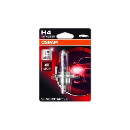 OSRAM SILVERSTAR halogeninis priekinis žibintas 64193SV2 H4 12V 60/55W lizdinė plokštelė (1 vnt.)