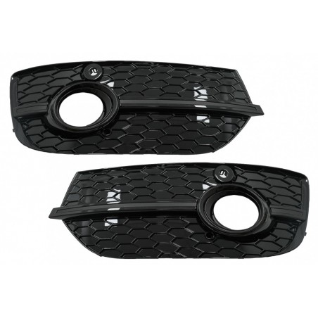 Fog Lamp Covers Side Grilles suitable for Audi Q3 8U (2011-2014) RS Design Piano Black
