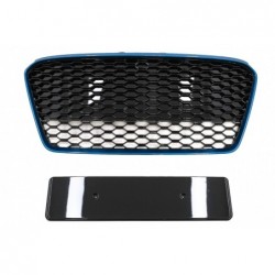 Front Grille suitable for Audi R8 42 1st Generation Facelift (2013-2015) RS Design Glossy Black Blue