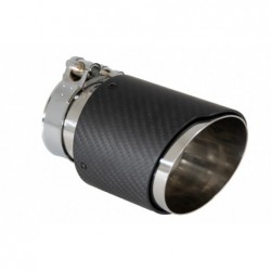 Universal Exhaust Muffler Tip Carbon Fiber Matte Finish Inlet 6cm/2.36inch