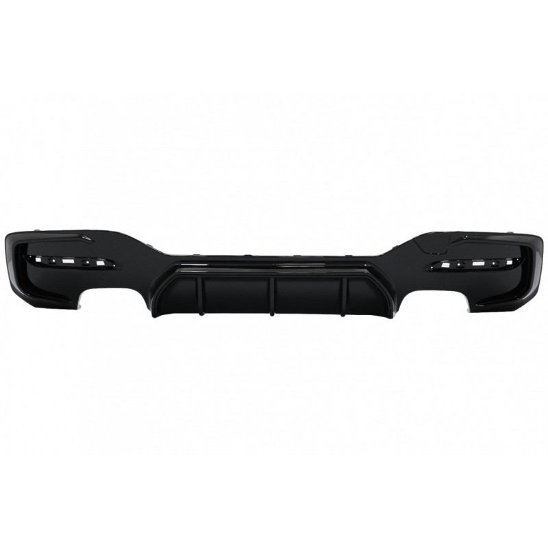 Galinis buferis Spoileris Valance difuzorius Twin Double Outlet tinka BMW 1 Series F20 F21 LCI (2015-2019) Piano Black