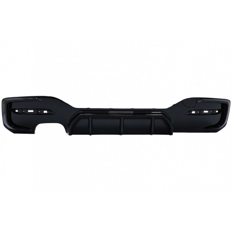 Galinis buferis Spoileris Valance difuzorius kairysis dvigubas išėjimas tinka BMW 1 Series F20 F21 LCI (2015-2019) Piano Black