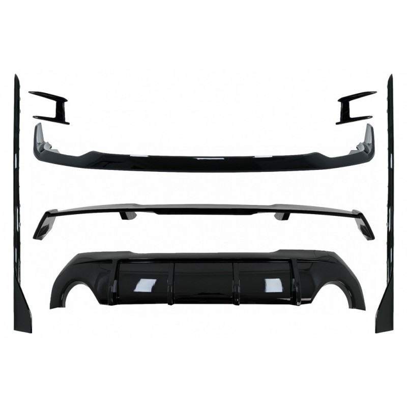 Aero Body Kit Front Bumper Lip and Air Diffuser suitable for BMW 1 Series F40 M Sport (2019-Up) Piano Black