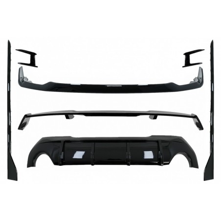 Aero Body Kit Front Bumper Lip and Air Diffuser suitable for BMW 1 Series F40 M Sport (2019-Up) Piano Black