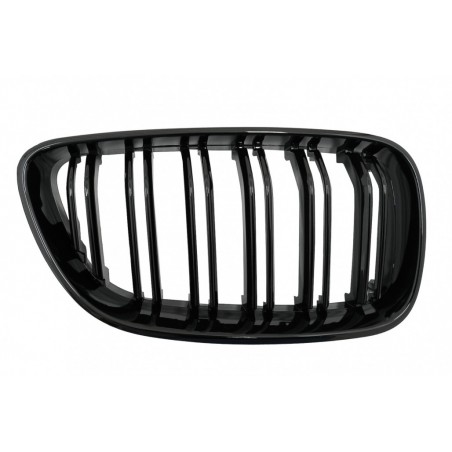 Central Kidney Grilles suitable for BMW 2 Series F22 F23 F87 (2014-up) Double Stripe M Design Piano Black