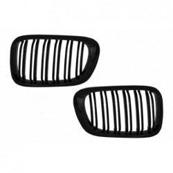 Central Kidney Grilles suitable for BMW 3 Series E46 Coupe Cabrio 2 Doors Non Facelift (1999-2002) Double Stripe M Design Piano 