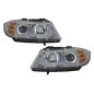 Priekiniai žibintai 3D LED Angel Eyes tinka BMW E90 E91 (03.2005-08.2008) U-Type Chrome HID