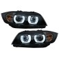 U-LED 3D Headlights Xenon suitable for BMW 3 Series E90 Limousine E91 Touring (03.2005-08.2008) LHD Black
