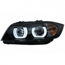 U-LED 3D priekiniai ksenoniniai žibintai tinka BMW 3 serijos E90 Limousine E91 Touring (2005 03-2008 08) LHD juoda