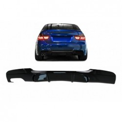 Galinio buferio difuzorius, kairysis dvigubas išėjimas, tinka BMW 3 serijos E90 E91 (2004-2012) M Design Piano Black