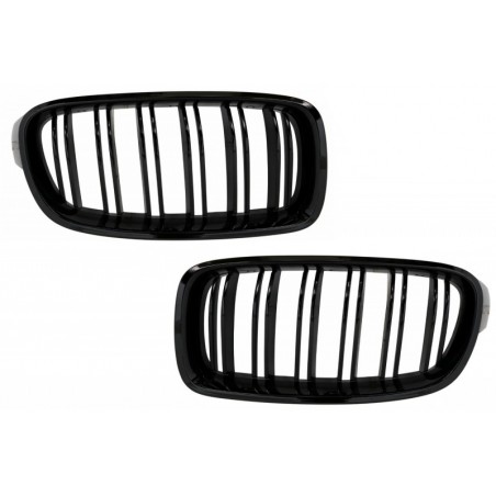 Central Grilles Kidney Grilles suitable for BMW 3 Series F30 F31 (2011-up) Double Stripe M Design Piano Black