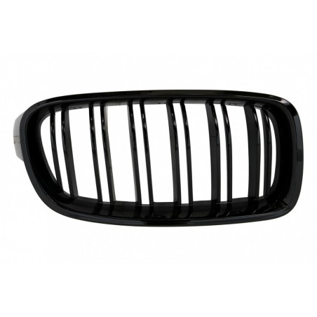 Central Grilles Kidney Grilles suitable for BMW 3 Series F30 F31 (2011-up) Double Stripe M Design Piano Black