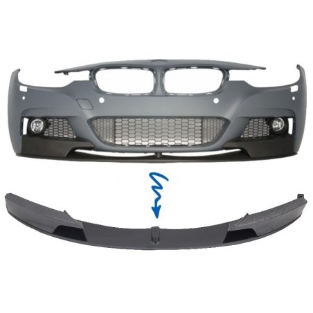 Priekinio buferio spoilerio skirstytuvas, tinkamas BMW 3 serijos F30 F31 (2011 m. ir iki) M-Performance anglies plėvelės dangai