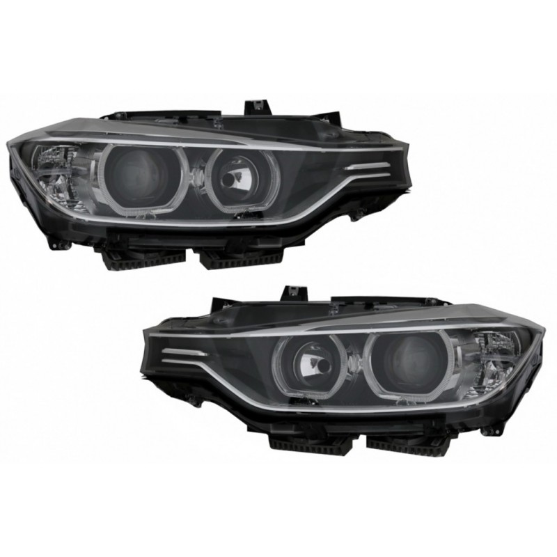 LED DRL Angel Eyes Headlights with Projector suitable for BMW 3 Series F30 F31 (2011-2015)