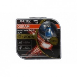 OSRAM NIGHT BREAKER 200 H4 Auto-Moto Halogeninis priekinis žibintas 64193NB200-HCB Hardcore Box