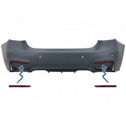 Red Reflectors suitable for BMW 3 Series F30 (2011-2019) Only M3 Sport Design Rear Bumper
