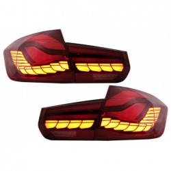 OLED Taillights Conversion to M4 Design suitable for BMW 3 Series F30 Pre LCI & LCI (2011-2019) F35 F80 Red Clear with Dynamic S