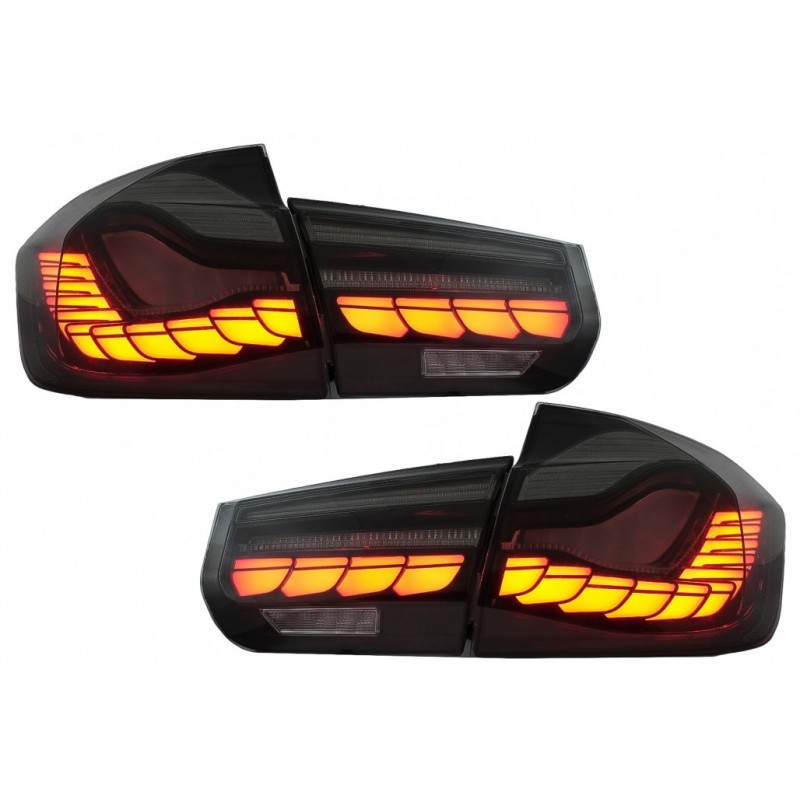 OLED galinių žibintų keitimas į M4 dizainą, tinka BMW 3 serijos F30 Pre LCI ir LCI (2011-2019) F35 F80 Red Smoke su Dynamic S