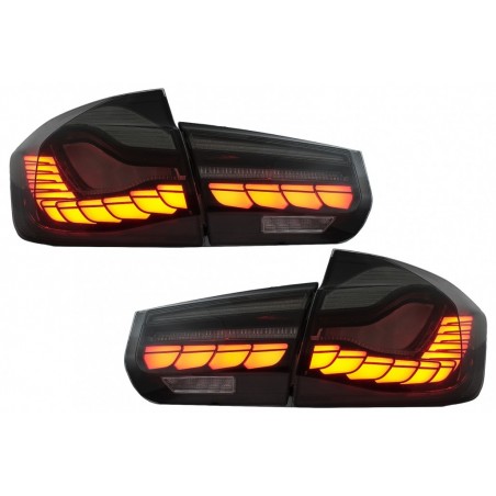 OLED galinių žibintų keitimas į M4 dizainą, tinka BMW 3 serijos F30 Pre LCI ir LCI (2011-2019) F35 F80 Red Smoke su Dynamic S