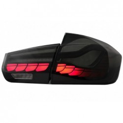 OLED galinių žibintų keitimas į M4 dizainą, tinka BMW 3 serijos F30 Pre LCI ir LCI (2011-2019) F35 F80 Red Smoke su Dynamic S