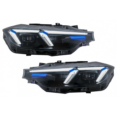 LED priekiniai žibintai, tinkami BMW 3 serijos F30 F31 sedanui Touring (10.2011-05.2015) Atnaujinkite į G20 2024 dizainą