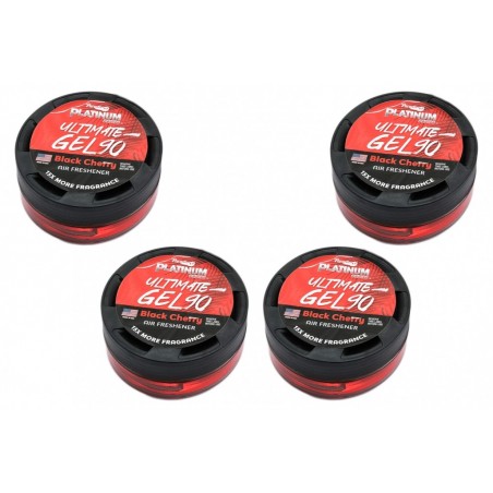 „Paradise Fresh Air Ultimate Gel“ oro gaiviklis „Platinum“ serijos kvapus naikinantis 4 stiklainiai „Black Cherry“