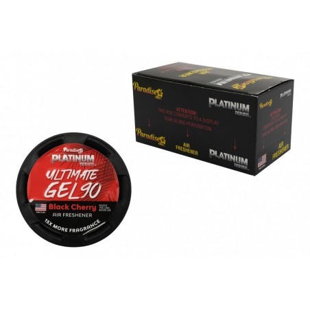 „Paradise Fresh Air Ultimate Gel“ oro gaiviklis „Platinum“ serijos kvapus naikinantis 4 stiklainiai „Black Cherry“