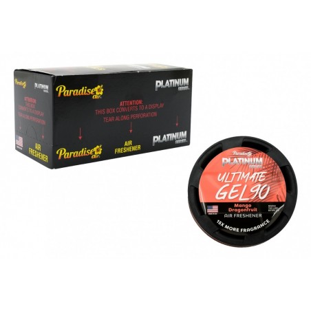 „Paradise Fresh Air Ultimate Gel“ oro gaiviklis „Platinum“ serijos kvapus naikinantis 4 stiklainiai „Mango Dragonfruit“
