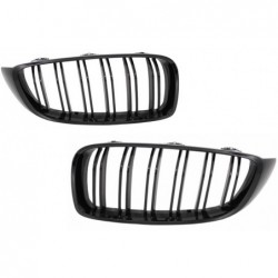 Central Kidney Grilles suitable for BMW 4 Series F32 F33 F36 (2013-03.2019) Double Stripe M Design Piano Black