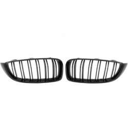 Centrinės inkstų grotelės, tinkamos BMW 4 serijos F32 F33 F36 (2013-03-2019) Double Stripe M Design Piano Black