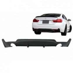 Galinio buferio difuzorius tinka BMW 4 serijos F32 F33 F36 (2013-) Coupe Cabrio M Performance Design Twin Single Outlet