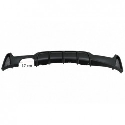 Rear Bumper Diffuser suitable for BMW 4 Series F32 F33 F36 (2013-2019) Coupe Cabrio M Design Left Double Outlet Black