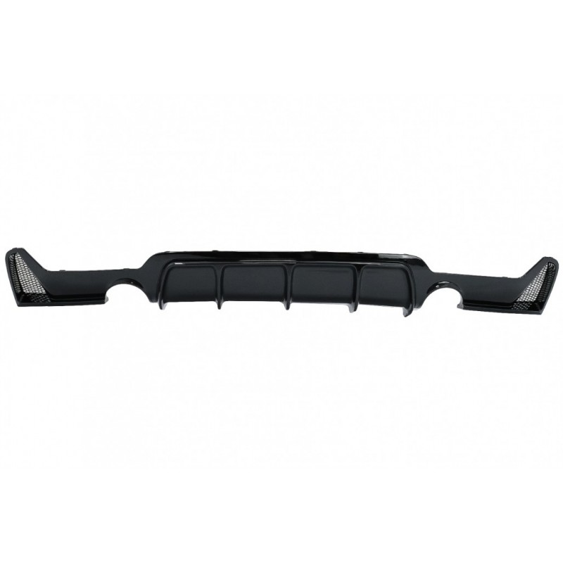 Rear Bumper Diffuser suitable for BMW 4 Series F32 F33 F36 (2013-2019) Coupe Cabrio M Design Twin Single Outlet Piano Black