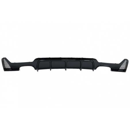Rear Bumper Diffuser suitable for BMW 4 Series F32 F33 F36 (2013-2019) Coupe Cabrio M Design Twin Double Outlet Piano Black