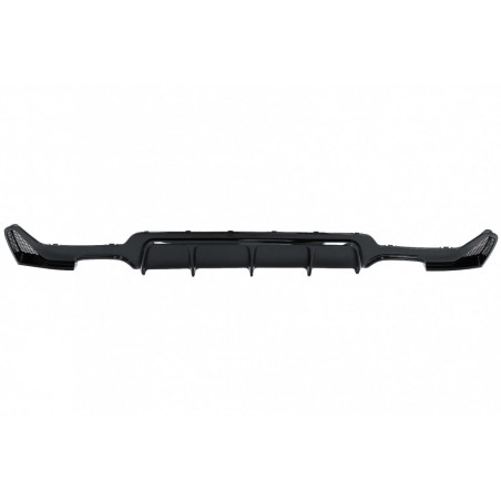 Rear Bumper Diffuser suitable for BMW 4 Series F32 F33 F36 (2013-2019) Coupe Cabrio M Design Twin Double Outlet Piano Black