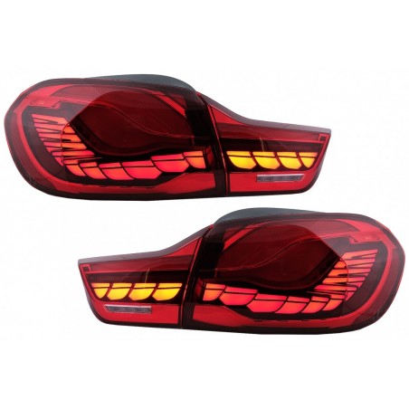 OLED Taillights suitable for BMW 4 Series F32 F33 F36 M4 F82 F83 (2013-03.2019) Red with Dynamic Sequential Turning Light