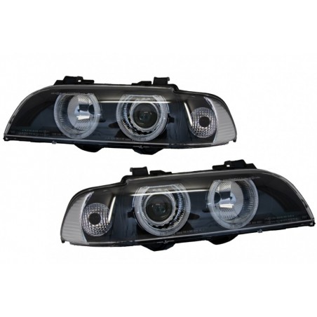 Angel Eyes Headlights suitable for BMW 5 Series E39 (1996-2003) Facelift Design Black Chrom Edition