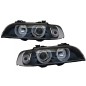 Angel Eyes Headlights suitable for BMW 5 Series E39 (1996-2003) Facelift Design Black Chrom Edition