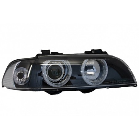 Angel Eyes Headlights suitable for BMW 5 Series E39 (1996-2003) Facelift Design Black Chrom Edition