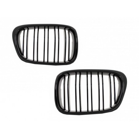 Central Kidney Grilles suitable for BMW E39 5 Series (1997-2003) Double Stripe M Design Piano Black