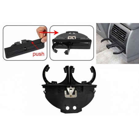Rear Cup Holder suitable for BMW 5 Series E39 Sedan Touring (1995-2004) Black