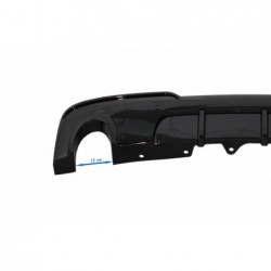 Double Outlet Single Exhaust Diffuser suitable for BMW 5 Series F10 F11 Non-LCI LCI (2011-2017) M-Technik Design Piano Black