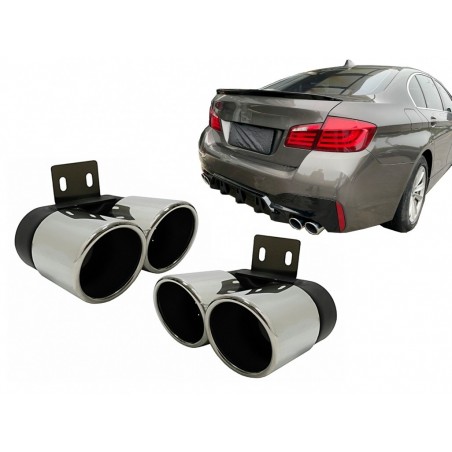 Išmetimo duslintuvo antgaliai tinka BMW 5 serijos F10 F11 (2011-2017) M5 LCI Design Chrome