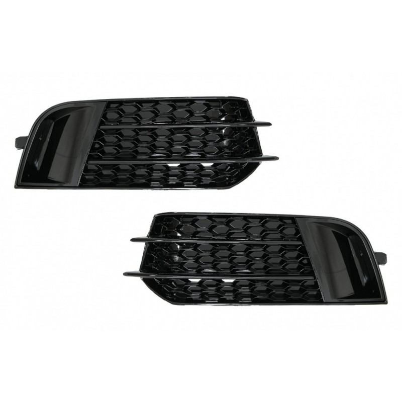 Šoninės grotelės Rūko žibintų dangteliai tinka Audi A1 8X (2010-2015) RS1 Design Piano Black