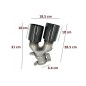 Exhaust Muffler Tips suitable for BMW 5 Series G30 G31 G38 (2016-2020) 6 Series G32 (2016-2020) 540i Design Black