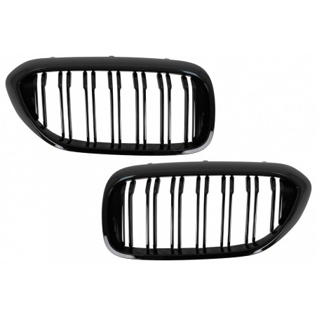 Central Kidney Grilles suitable for BMW 5 Series G30 G31 Sedan Touring (2017-2019) Double Stripe Glossy Black